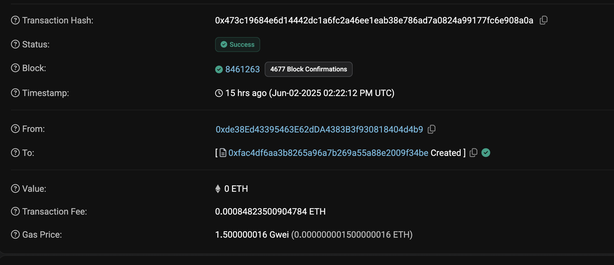 Etherscan 交易详情