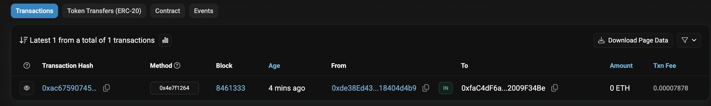 Etherscan 交易记录